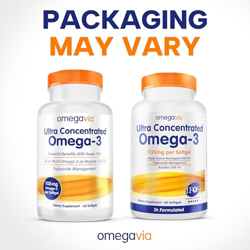 Product packaging and label details of OmegaVia bottle