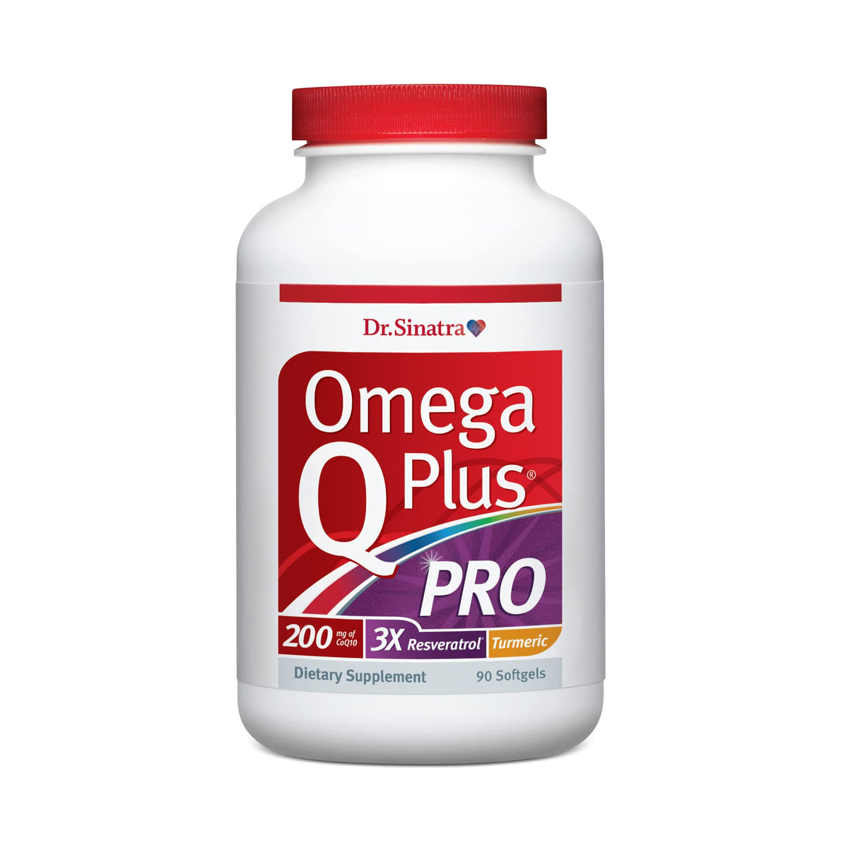 Dr. Sinatra Omega Q Plus PRO bottle with 90 softgels