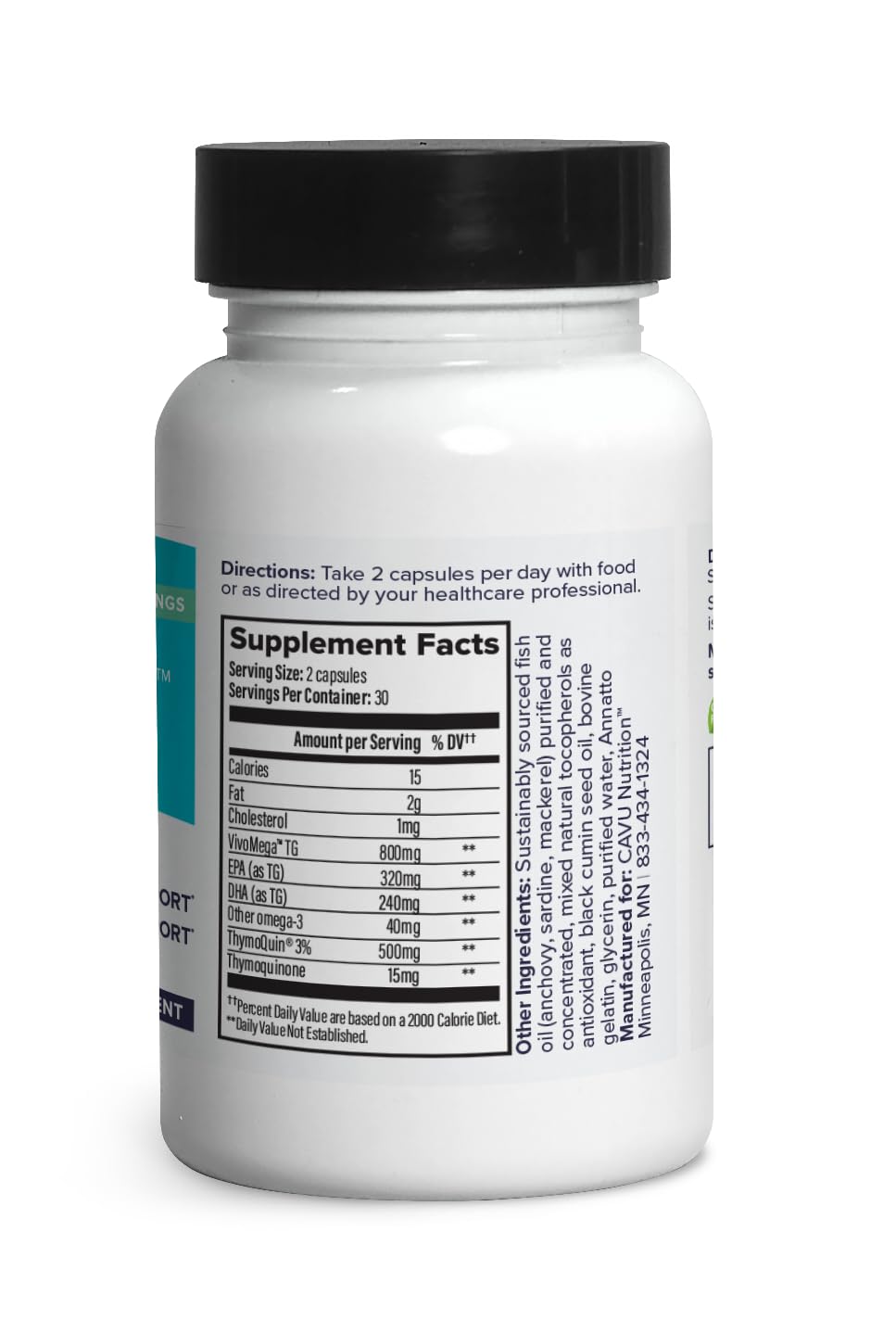 OmegaQuin ingredients panel