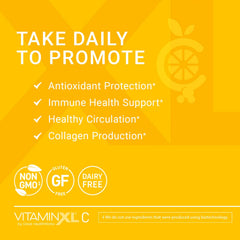 Vitamin C supplement bottle with 500 mg capsules