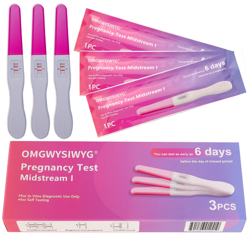OMGWYSIWYG 6 days early pregnancy test kit, 3-pack, dipstick