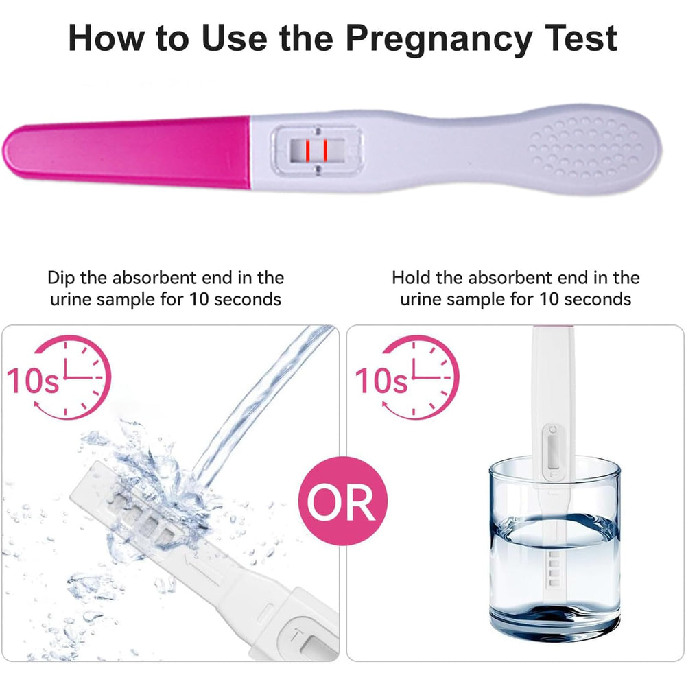 Home-use pregnancy test kit in packaging