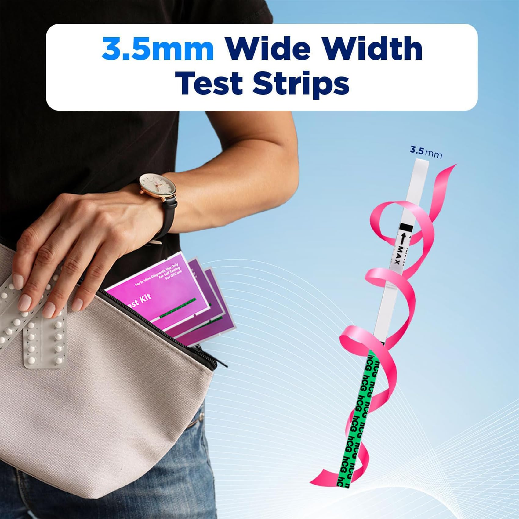 Rapid results display on OMGWYSIWYG test strip