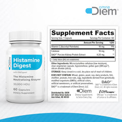 Omne Diem DAO 30,000 HDU cap close-up highlights fast-acting histamine support.