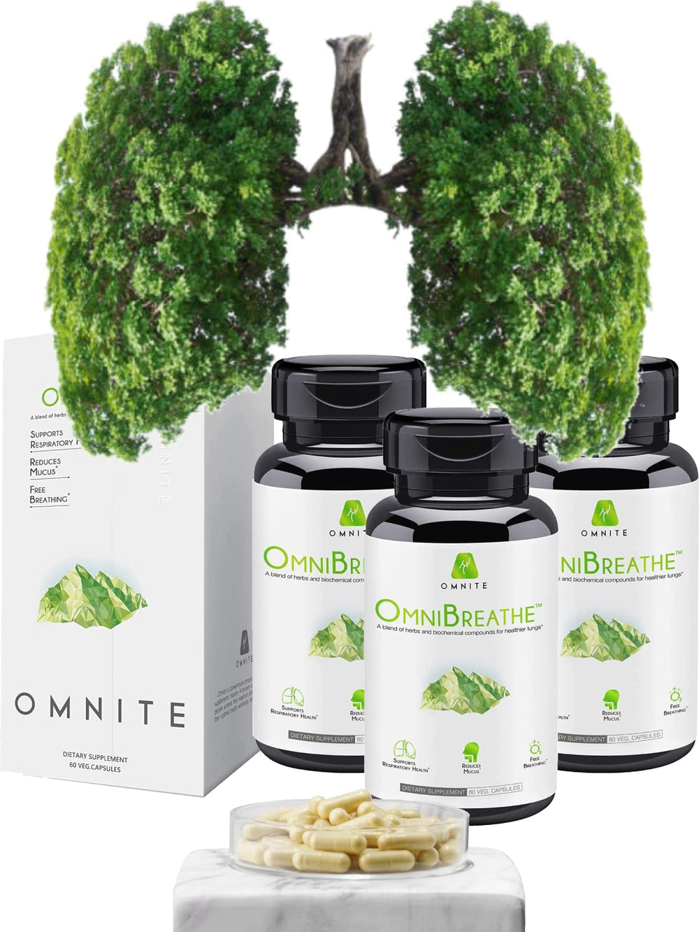 Daily dosing capsules for lung health