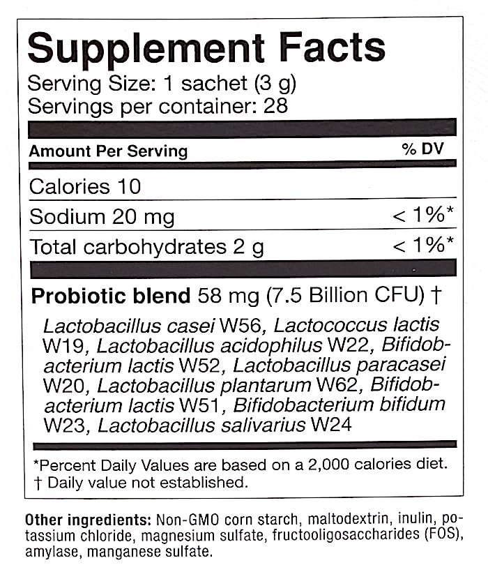 Individual 28-day daily packets of OMNi BiOTiC Stress Release