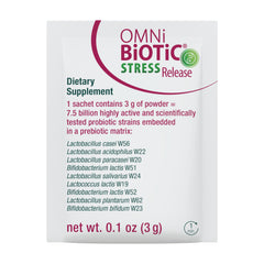 Non-GMO and vegan certification badges for OMNi BiOTiC Stress Release