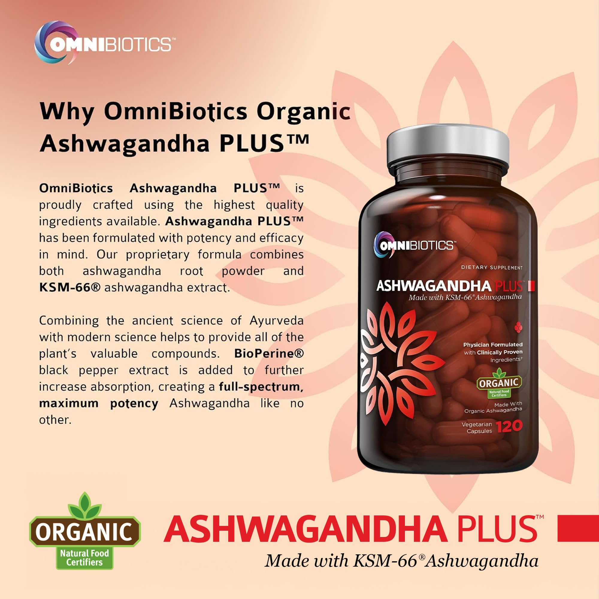 Organic Ashwagandha root powder in the formula