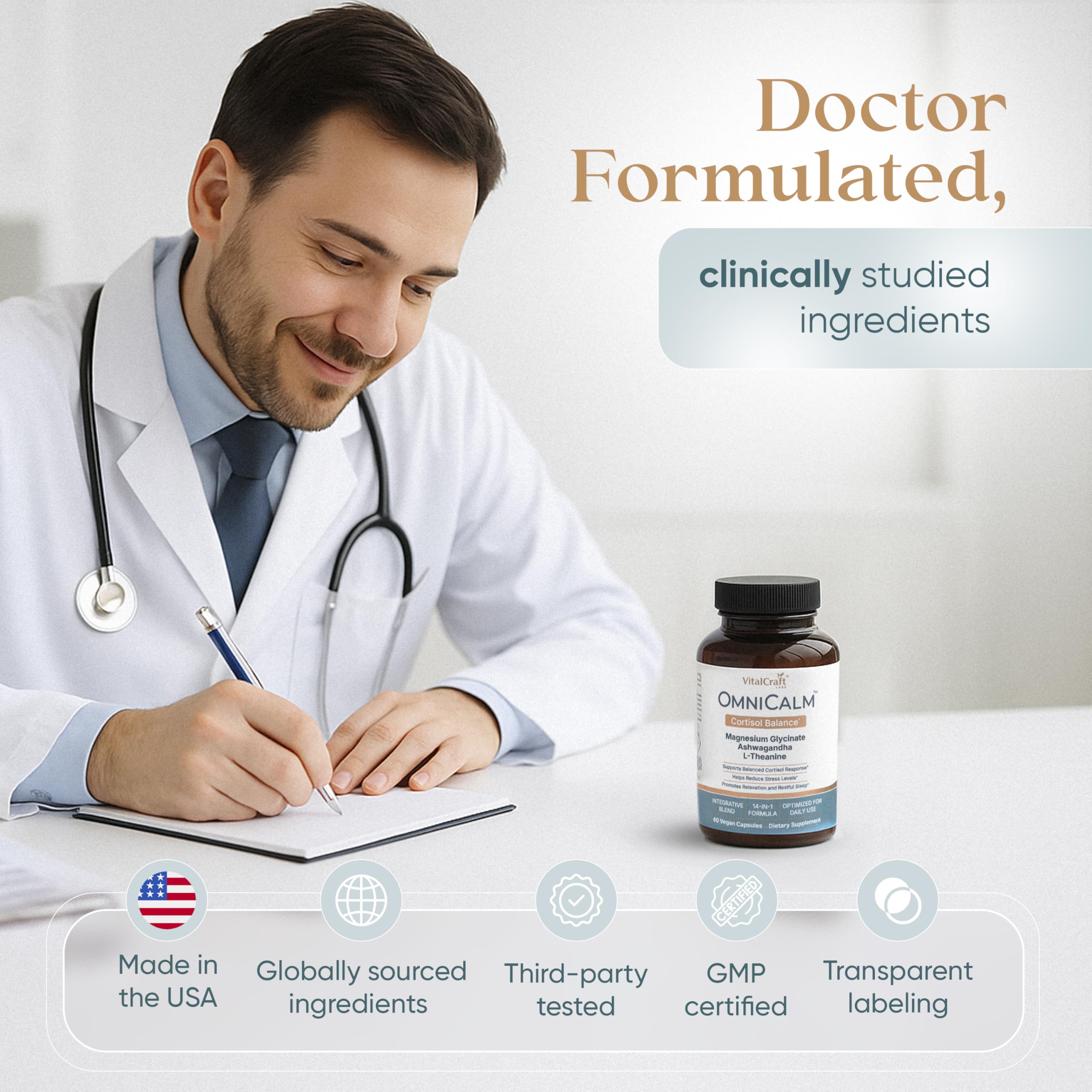 Made in USA, doctor-formulated, GMP facility