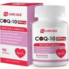 OMOGS CoQ10 200mg softgels bottle