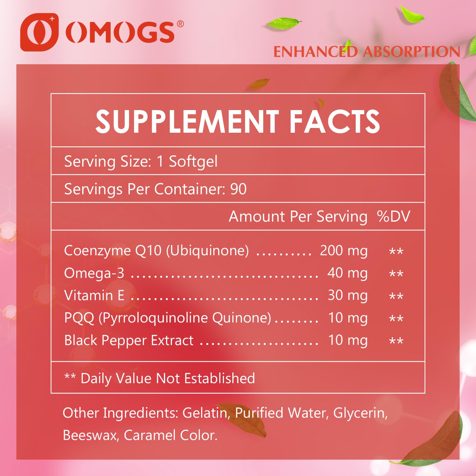 CoQ10 with omega-3 DHA and vitamin E