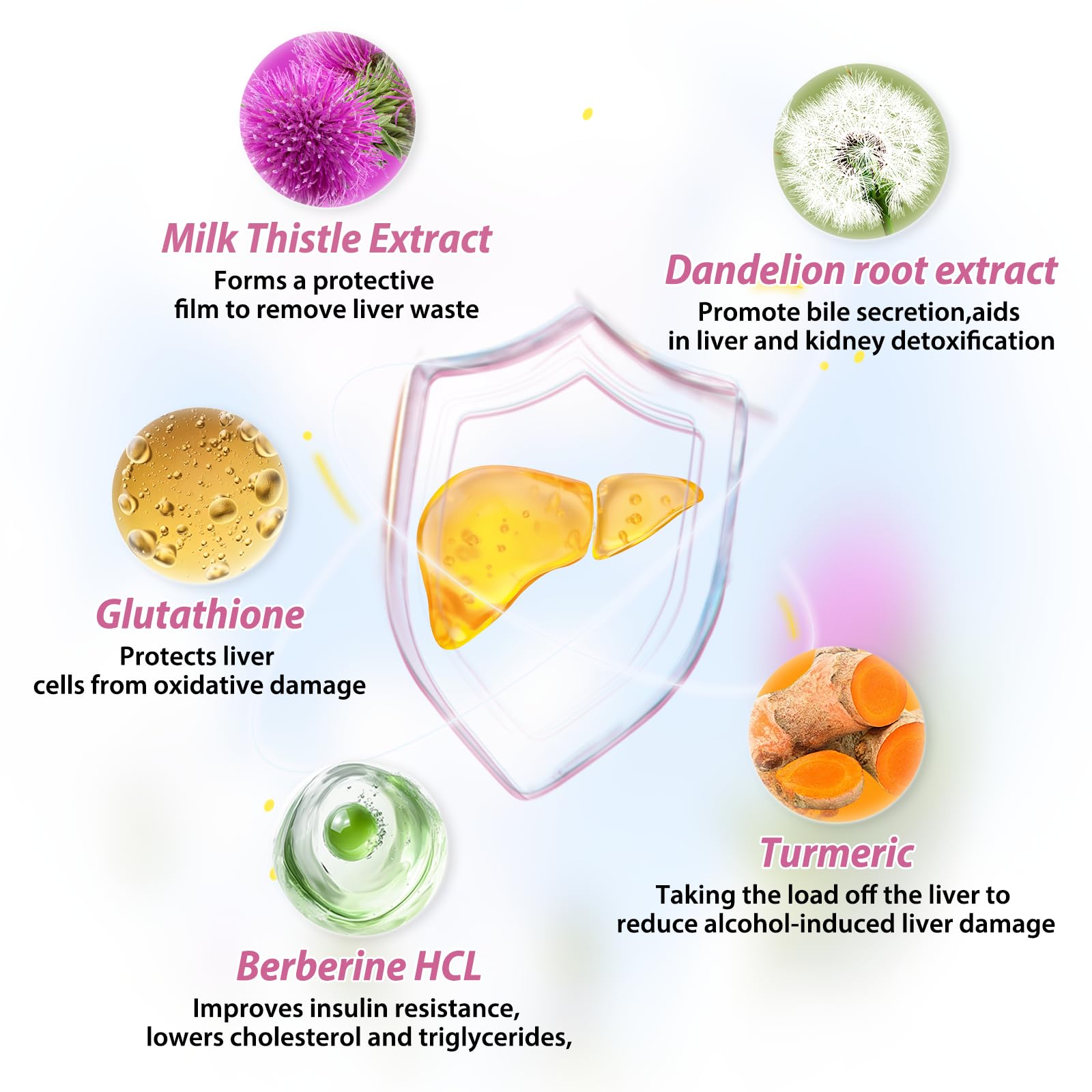 Glutathione and curcumin in liver support supplement