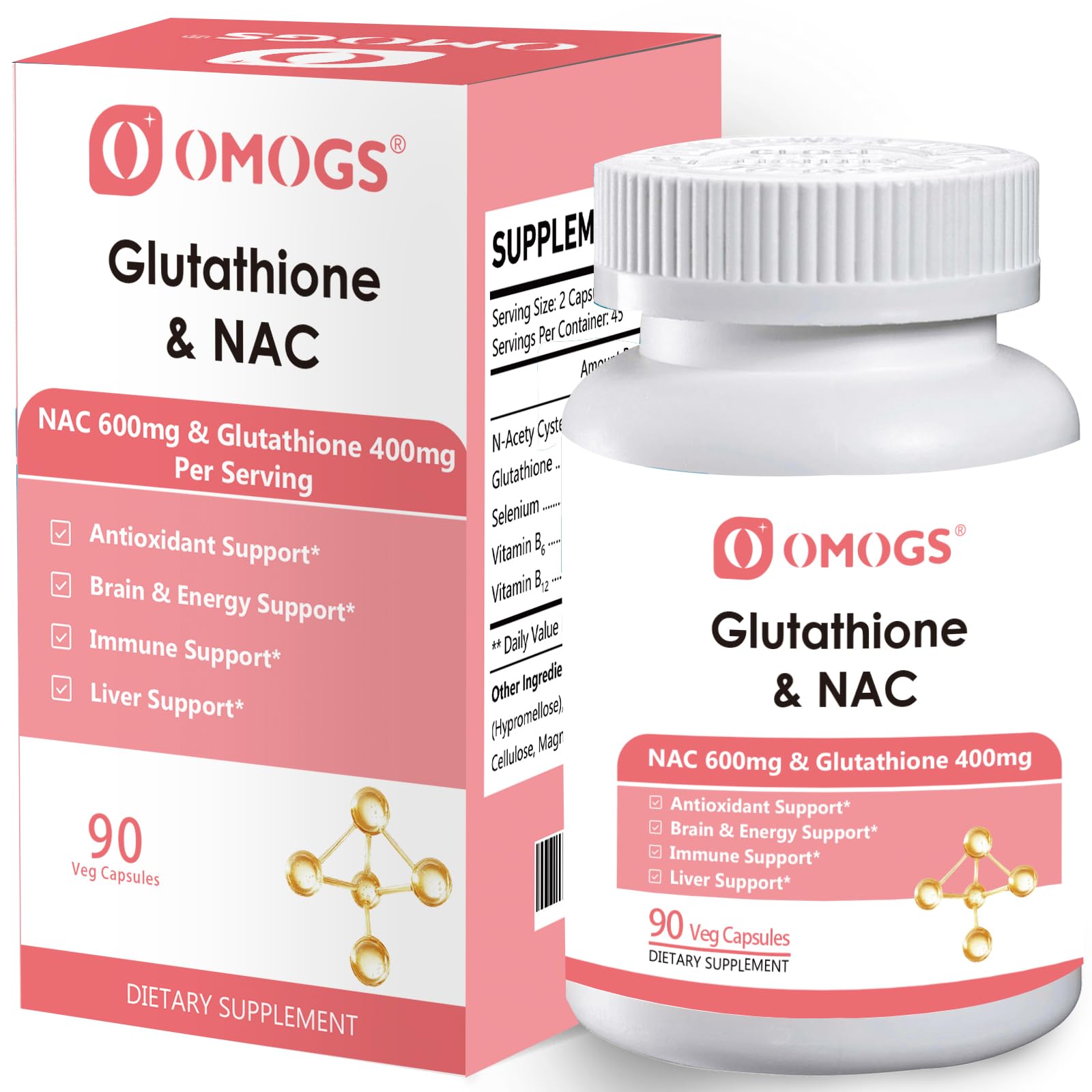 Hero image for OMOGS Glutathione & NAC supplement