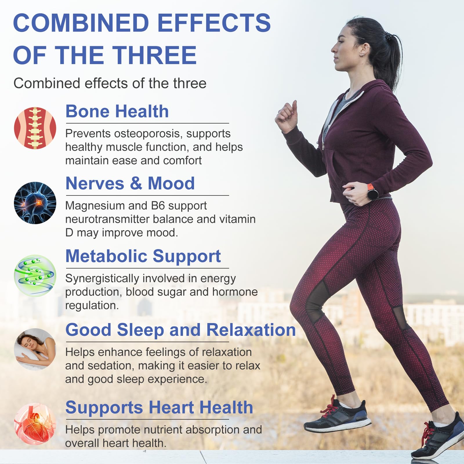 Graphic showing sleep support benefits of magnesium glycinate