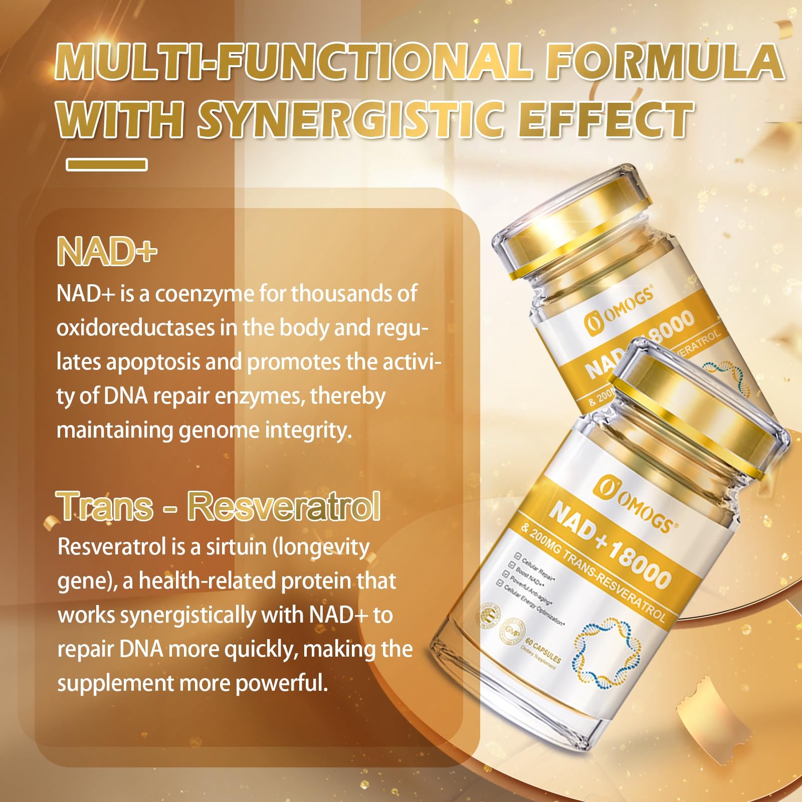 DNA repair and cellular energy with OMOGS NAD+