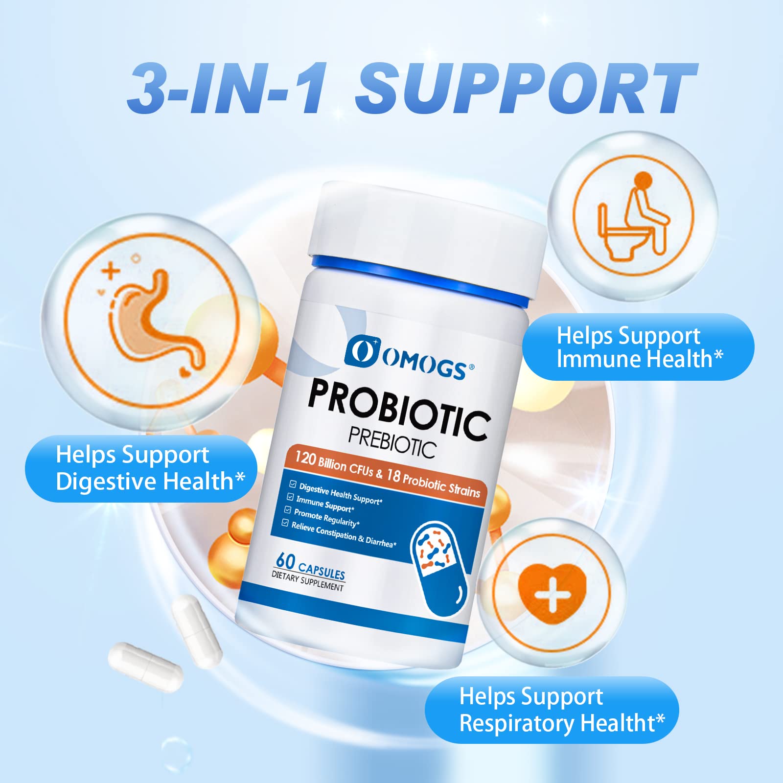 60-cap probiotic capsules package