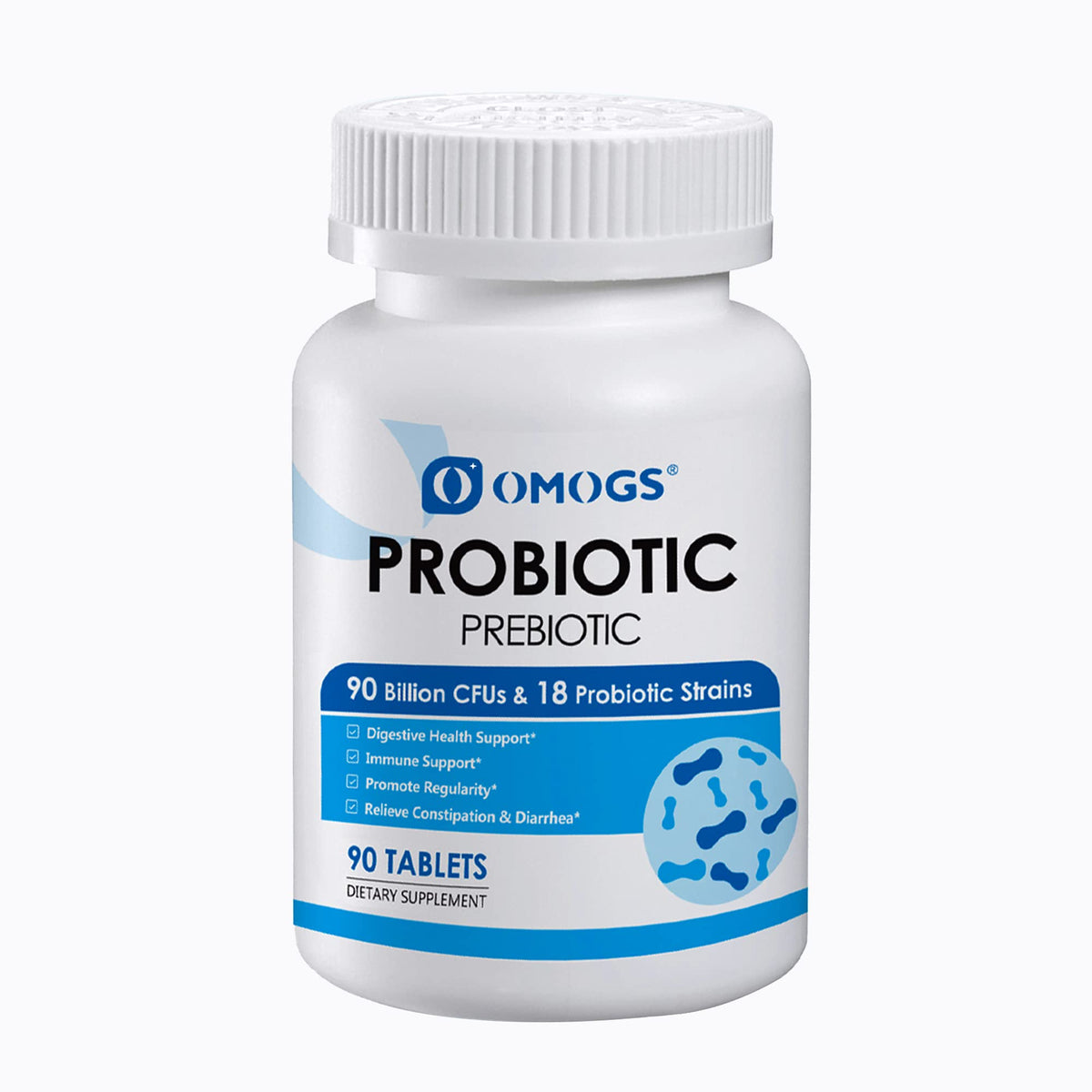 OMOGS Probiotics 90B CFUs with 18 strains and 90 tablets