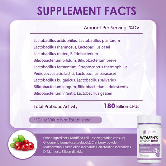 Close-up of probiotic capsule highlighting 180 Billion CFUs and 18 strains
