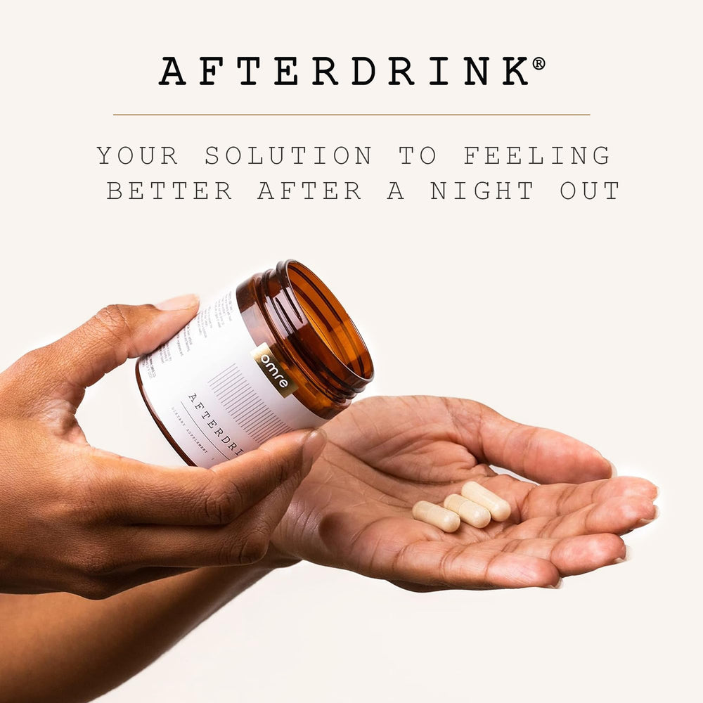 Packaging design of omre AfterDrink Restore bottle