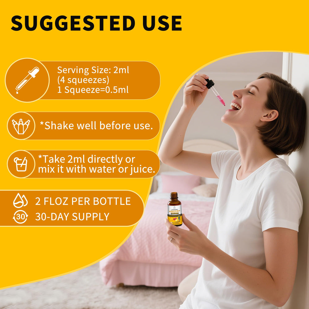 On-the-go packaging image of liposomal quercetin drops