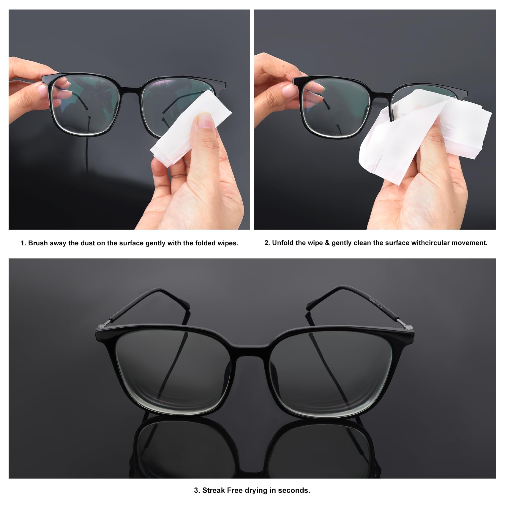 On-the-go lens wipes individually wrapped