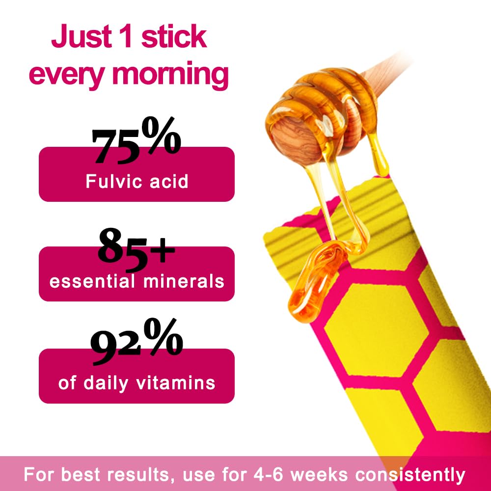 On-the-go strawberry flavor Shilajit honey sticks packaging
