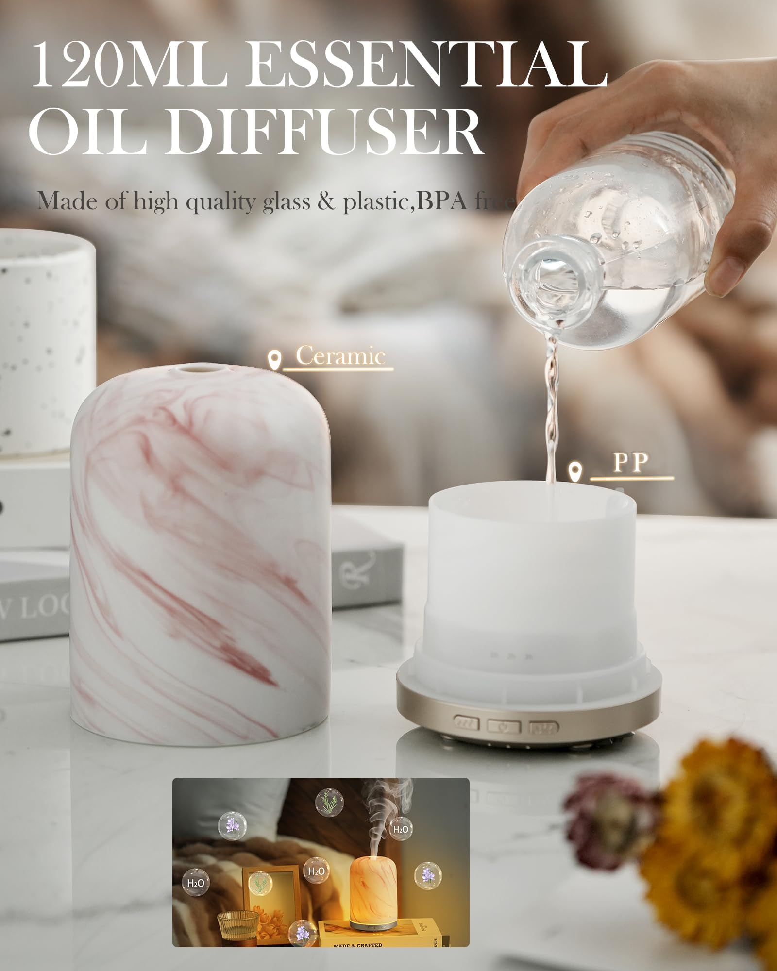 Minimalist ceramic diffuser design in a home setting
