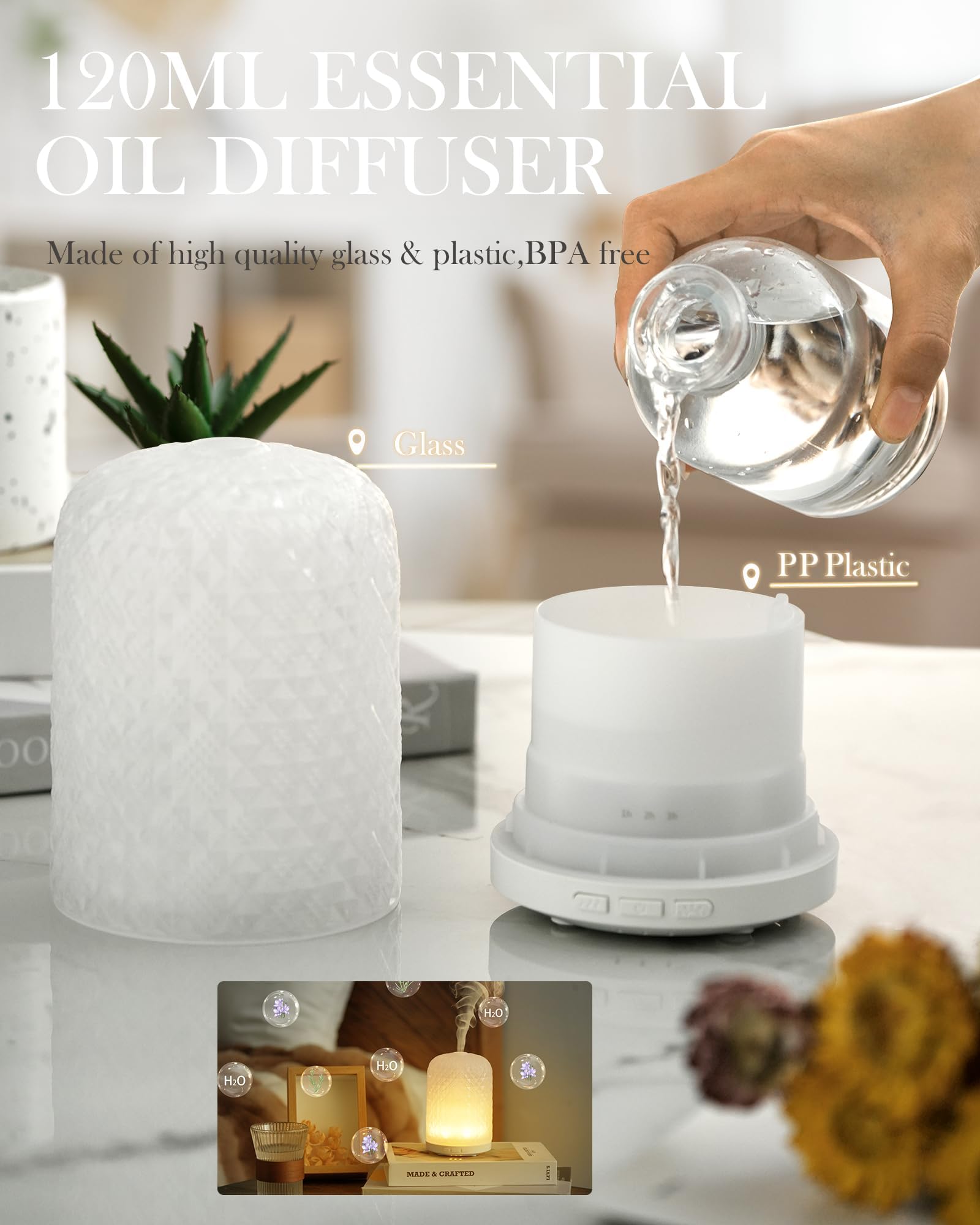 Cozy home office setup with Onaboviva diffuser