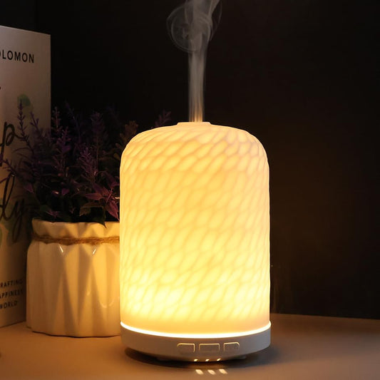 Front view of Onaboviva 120ml ceramic essential oil diffuser