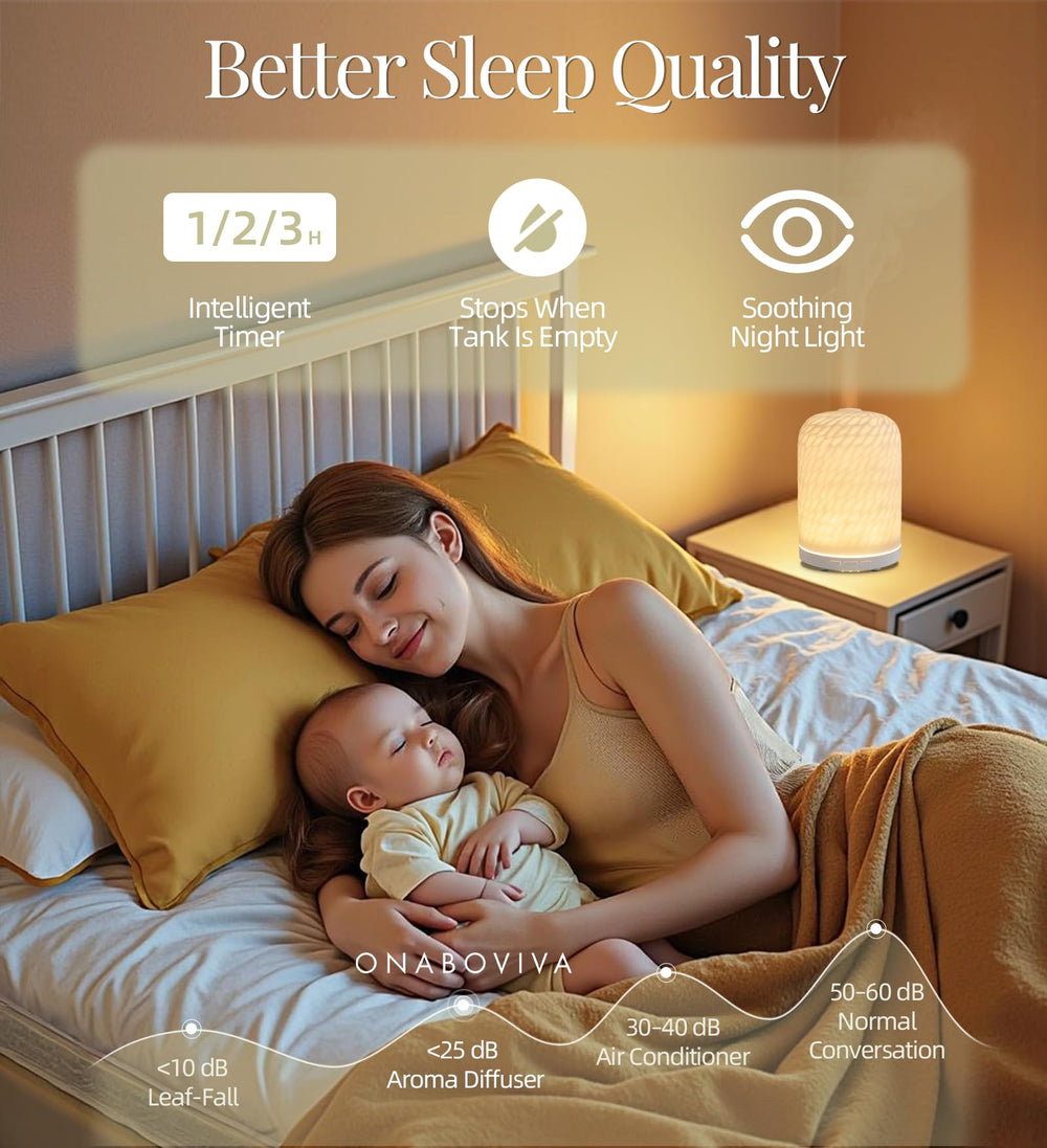 Diffuser in a living room with warm ambient night light