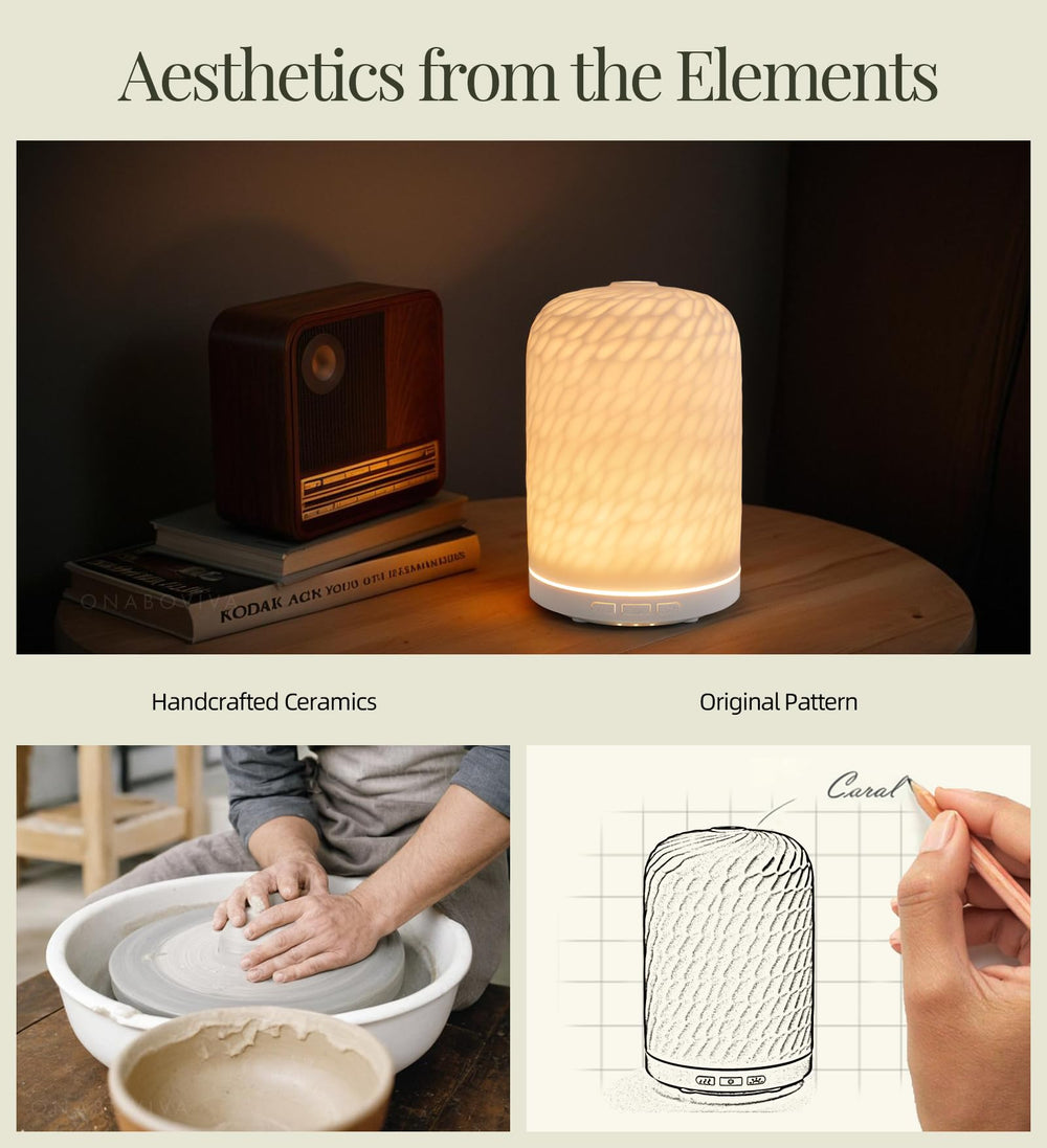 Diffuser placed on a desk with office setup
