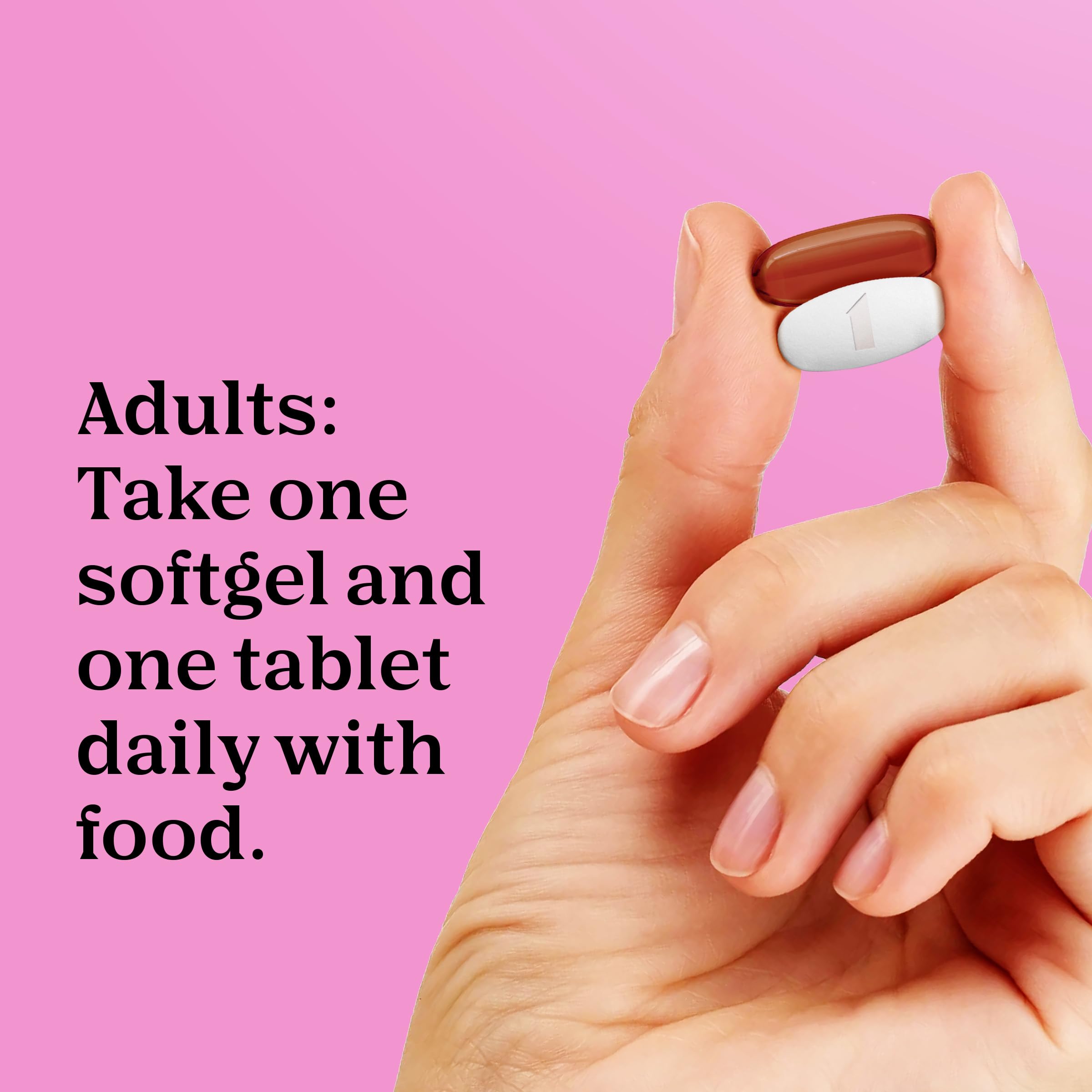 Allergen-free packaging and icons for One A Day Prenatal Advanced