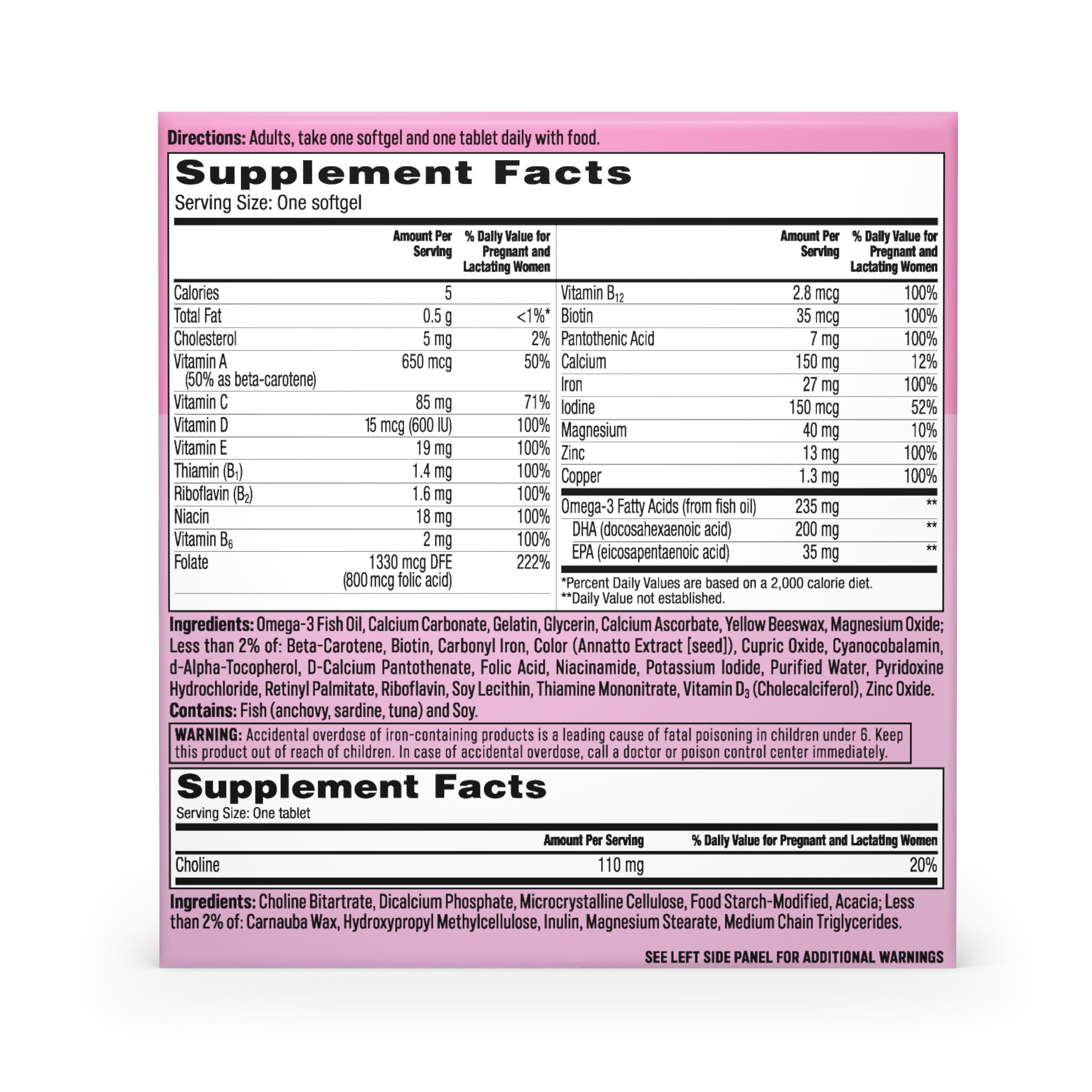 One A Day Prenatal Advanced vitamins displayed for pregnancy support