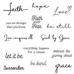 One Grace Soul Collection temporary tattoo on forearm with daily affirmation for motivation