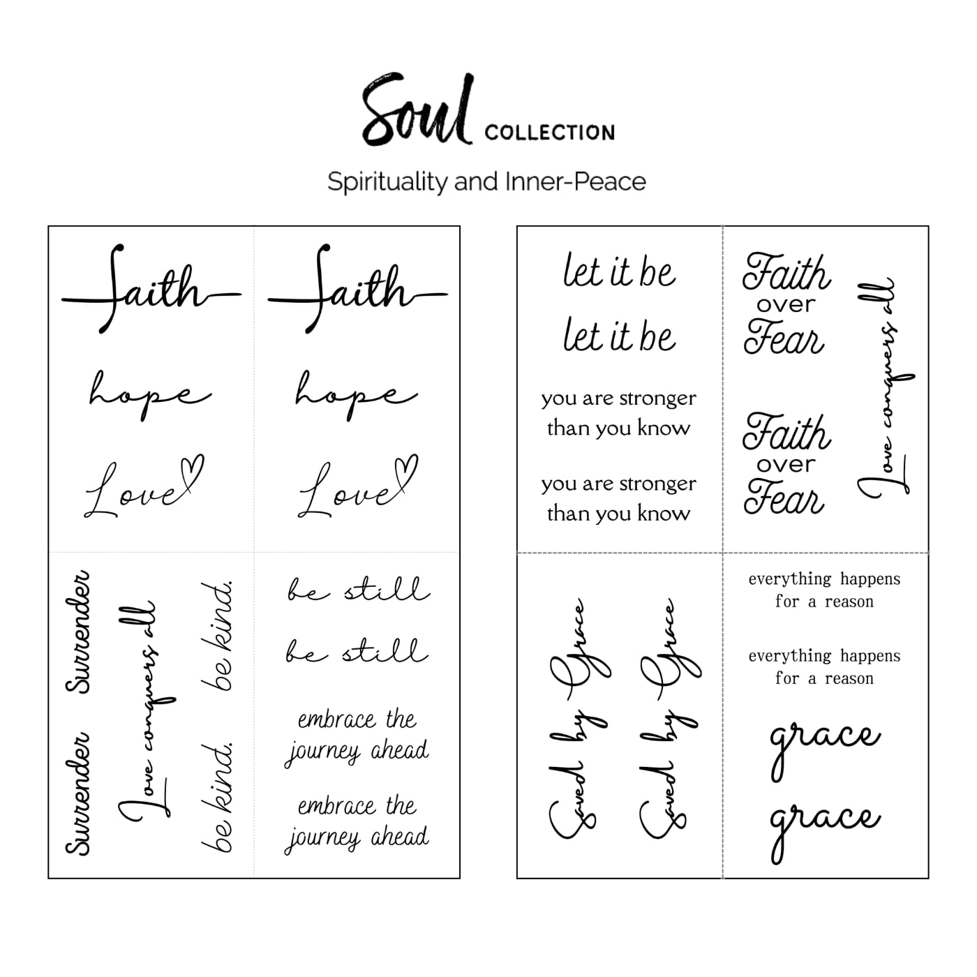 One Grace Soul Collection waterproof mini tattoo enduring through activities
