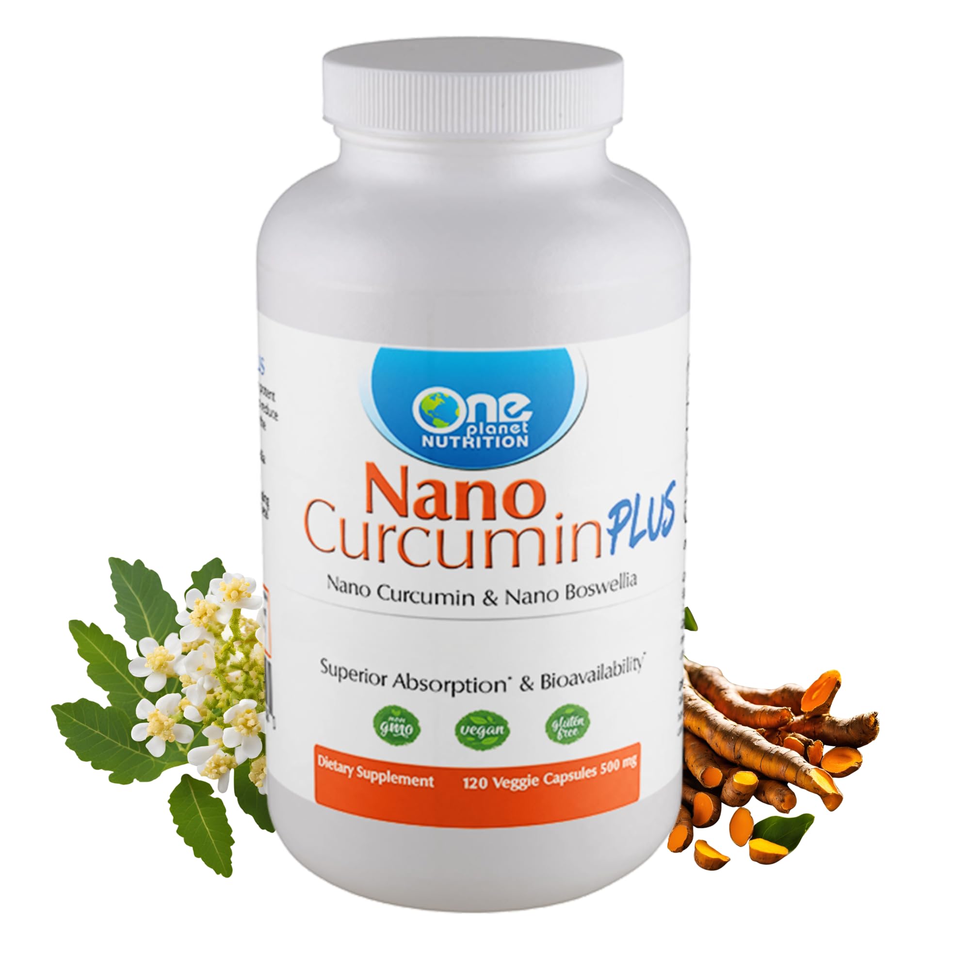 Bottle of One Planet Nutrition Nano Curcumin Plus