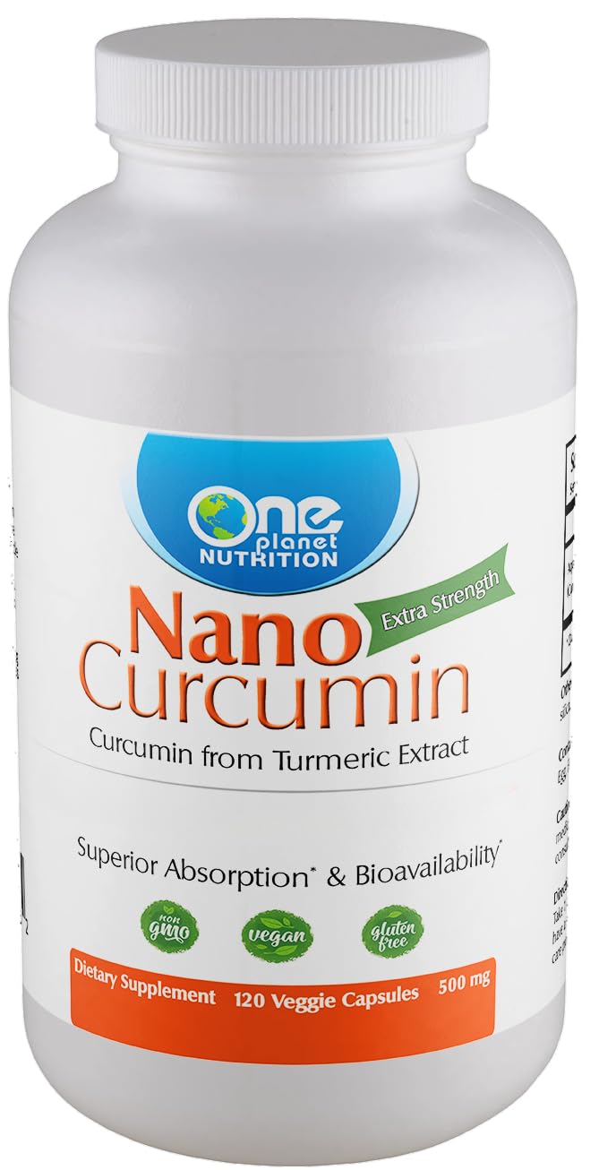 One Planet Nutrition Nano Curcumin 500 mg veggie capsules bottle