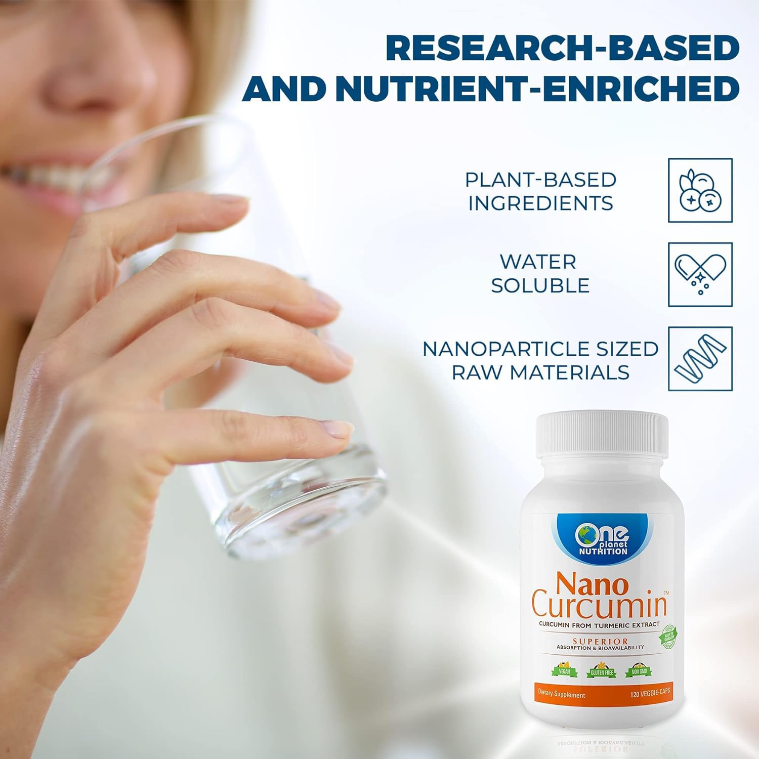 Wellness lifestyle image with capsules and healthy foods