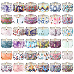 Portable tin jar candle with floral print - Onebird gift set