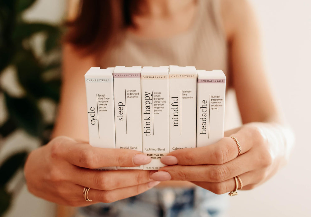 Onehappykale Sleep Roll-On nighttime ritual companion with lavender.