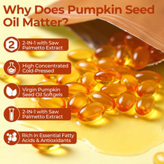 Infographic showing essential fatty acids and phytosterols in pumpkin seed oil