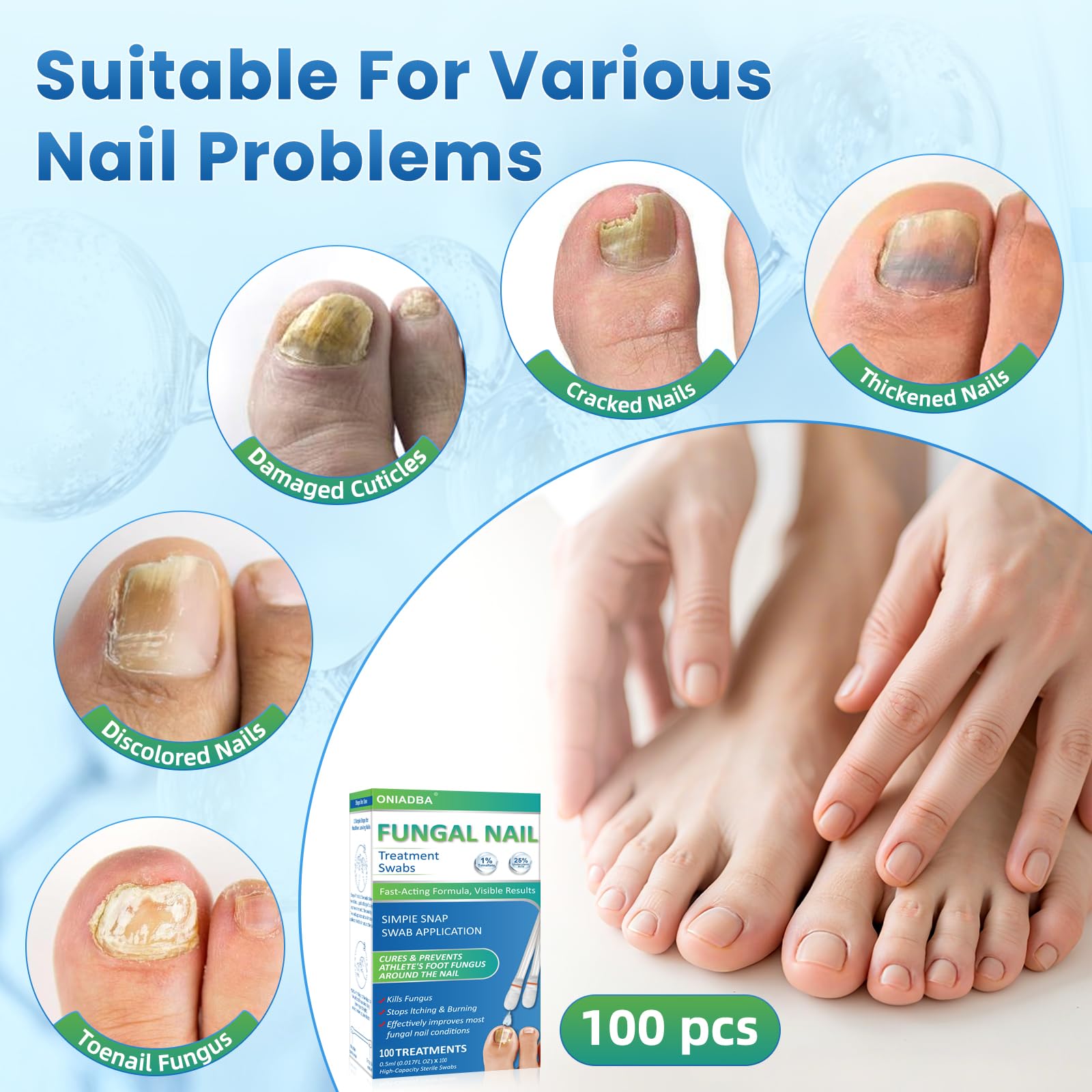 ONIADBA fungal-nail-swabs-application shows precise nail-bed delivery.