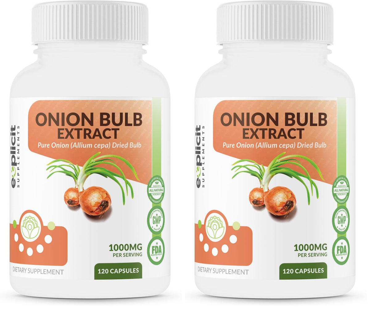 All Natural Onion Extract 1000mg bottle front view