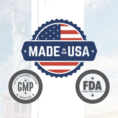 USA GMP facility badge and third-party testing badge