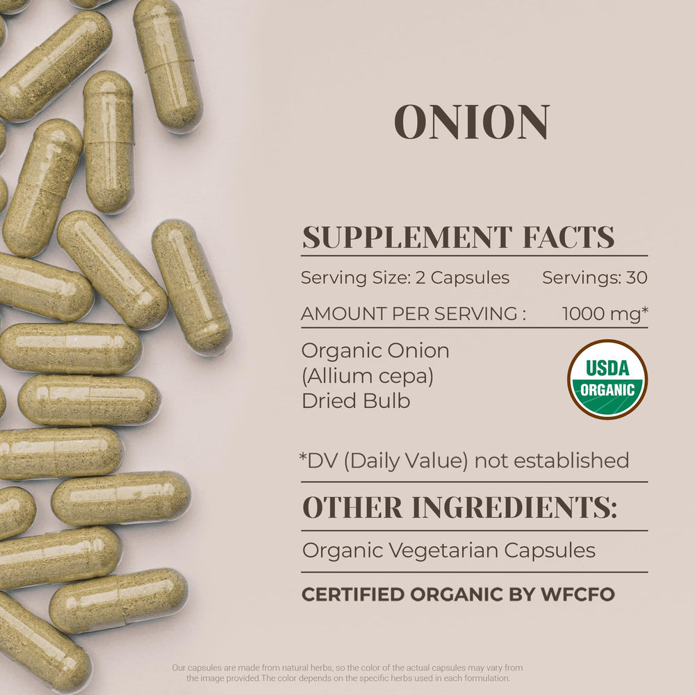 Vegetarian capsules filled with onion extract