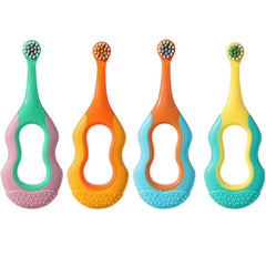 Front view of onluckdeer baby toothbrush with calabash ergonomic handle