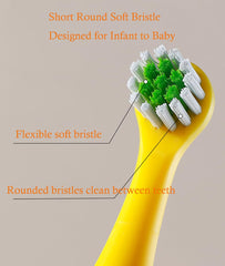 Soft silicone teething relief base on toothbrush