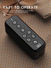 OnLyee dual speakers close-up, delivering clear stereo sound for immersive sessions.