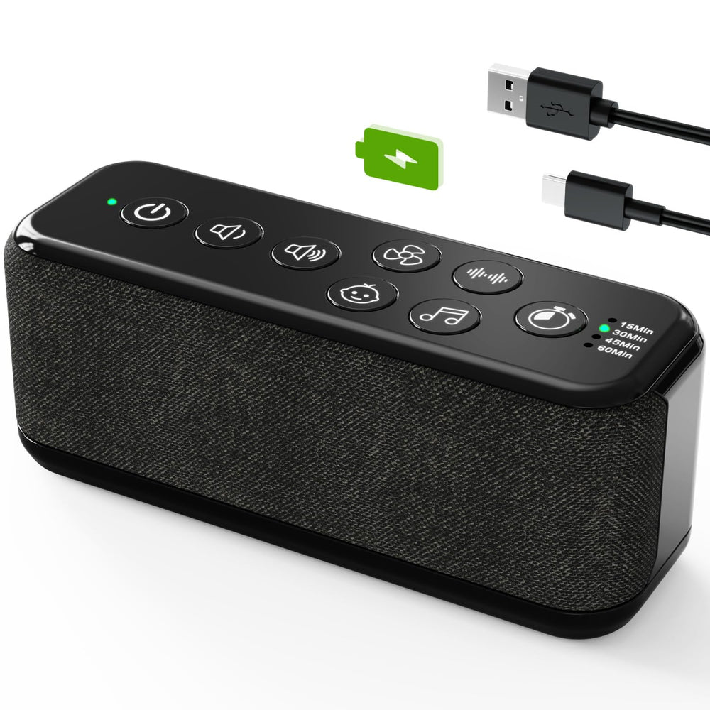 OnLyee portable white noise machine front view, a compact sleep aid for travel.