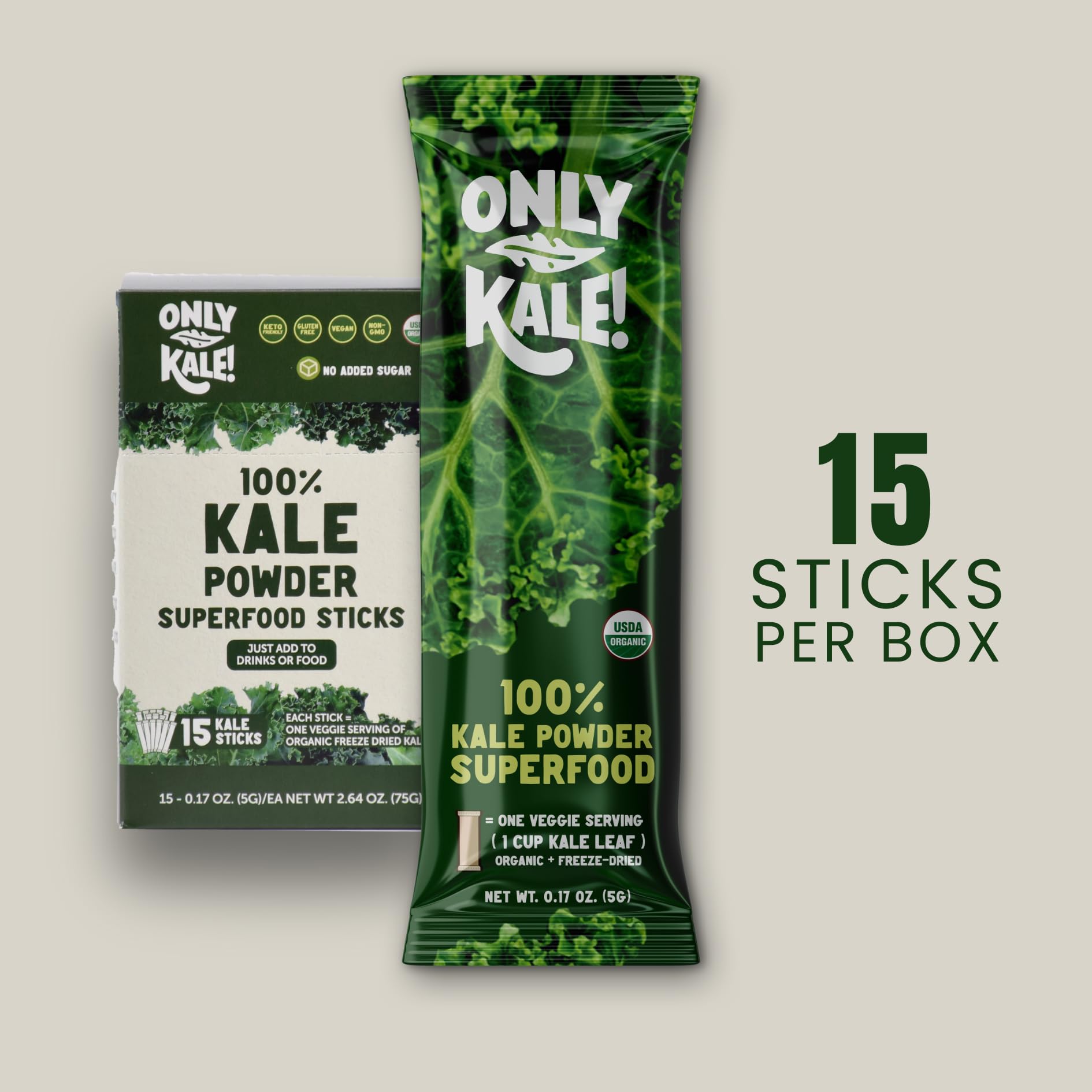 Box packaging of OnlyKale Kale Powder